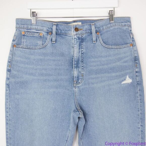 NEW Madewell The Momjean in Austrey Wash: Ripped Edition, 32 - Picture 4 of 16